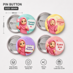 Pin Bros Motivasi Aesthetic | Pin Button Pink Hijab Girl Cute untuk Tas & Jaket